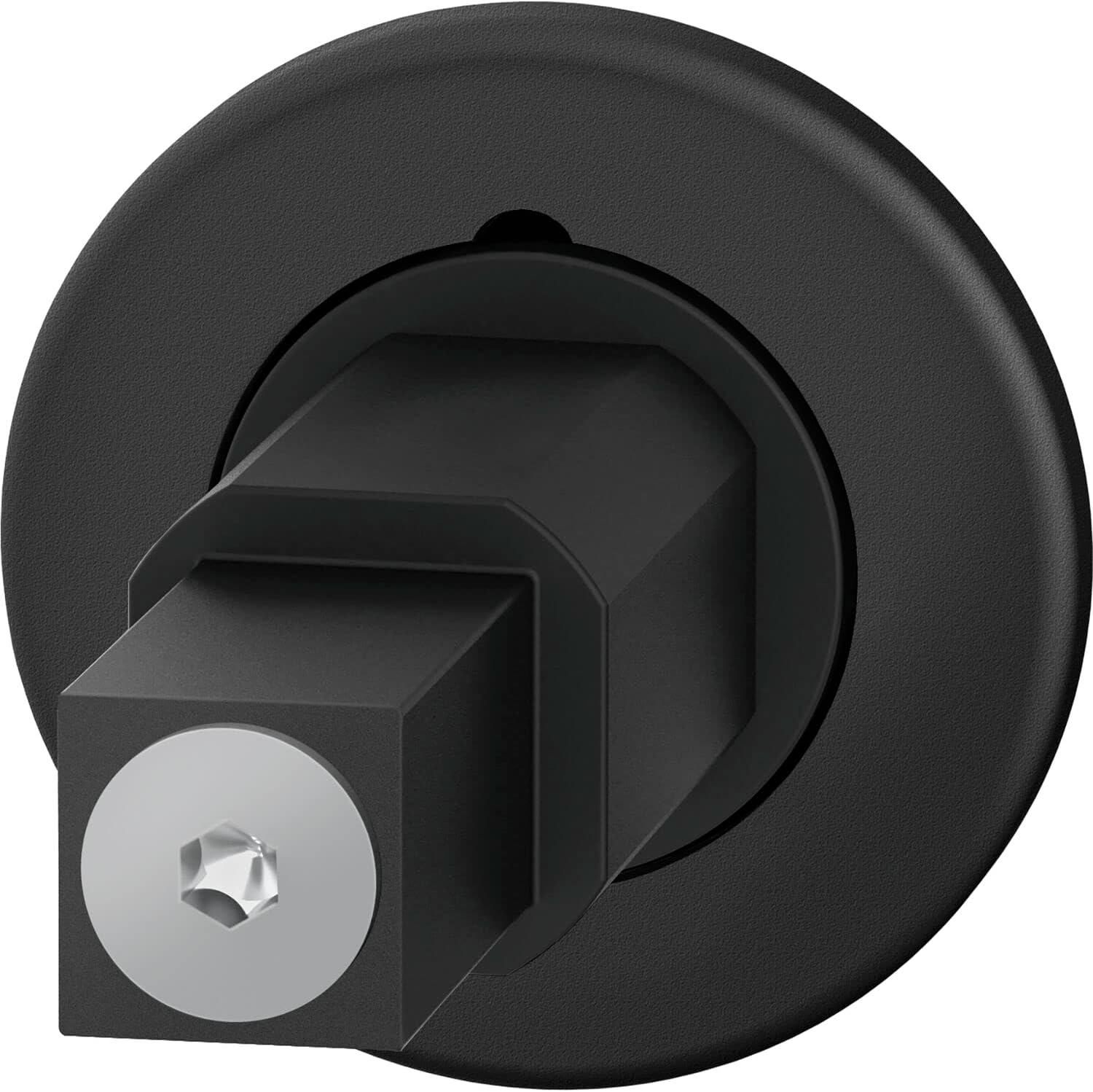 FSB 0 15 1720 08501 0810 Mini Plug, Round, Adapter with Rosette Handle, Door Thickness Black, Silver, Türstärke 39-48 mm, Aluminium Schwarz matt