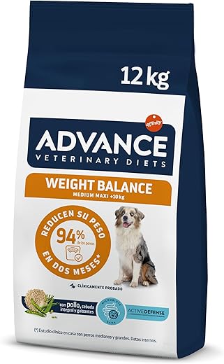 Advance Veterinary Diets – Pienso para perros adultos medianos y grandes Advance Weight Balance Dietas Veterinarias. 12 Kg