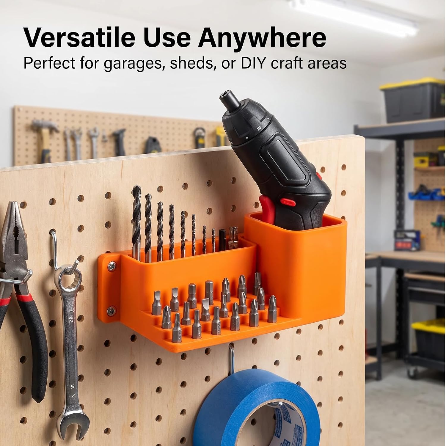Wall Mounted Screwdriver Bit Organizer 18 Hole 3D Printed PLA Rack image 4