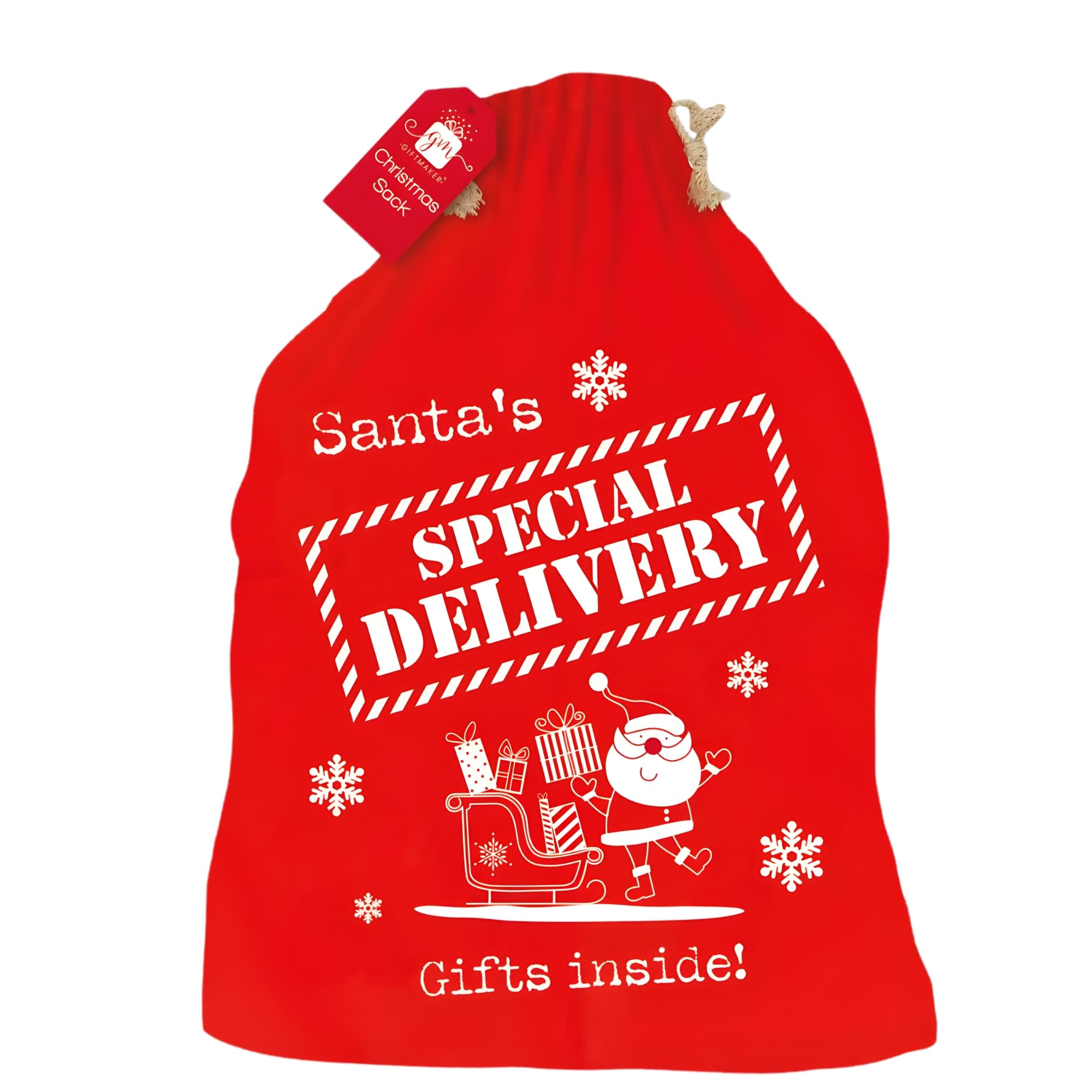 Stockstore Red Santa Sack Non Woven Christmas Bag – Reusable Drawstring Present Bag For Kids & Adults, Xmas Gift Sack For Holiday Presents And Decorations