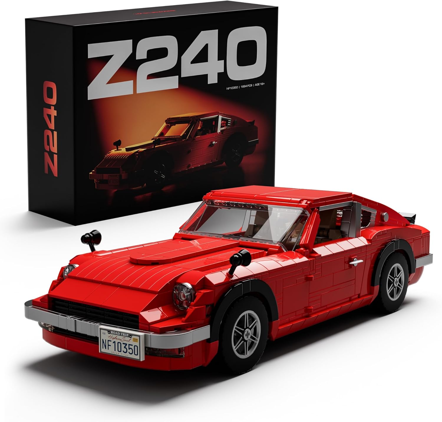 Nifeliz Z240 Sports Car Building Model Set, 1:14 Scale Classic Vehicle Model Set for Adults and Car Lovers, Collectible Gift for Home or Office Décor (1,694 PCS, NF10350)
