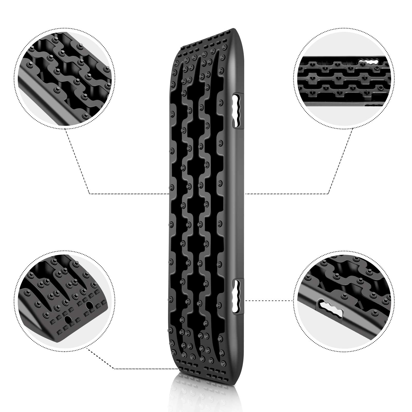Ejoyous Recovery Board 2 Pezzi 4x4 Traction Piste Emergenza Tappetino Trazione per Pneumatici Sabbia Neve Fango