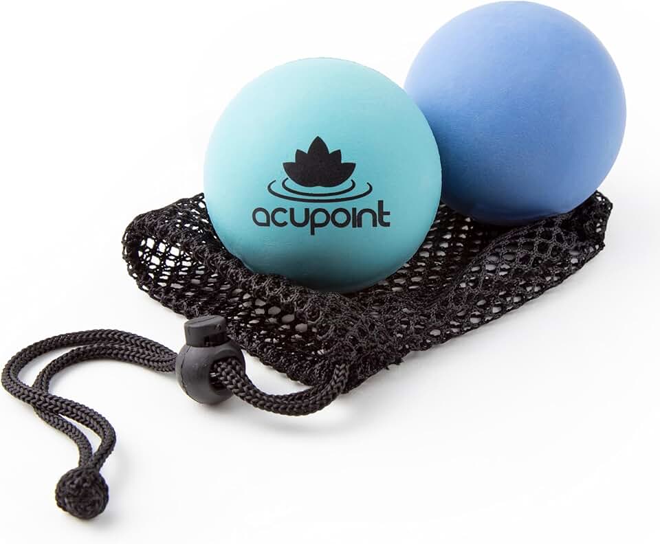 Acupoint Massage Therapy Ball Set of 2 - Myofascial Release, Trigger Point & Deep Tissue - Lacrosse Ball for Back, Neck, Foot and Plantar Fasciitis Relief