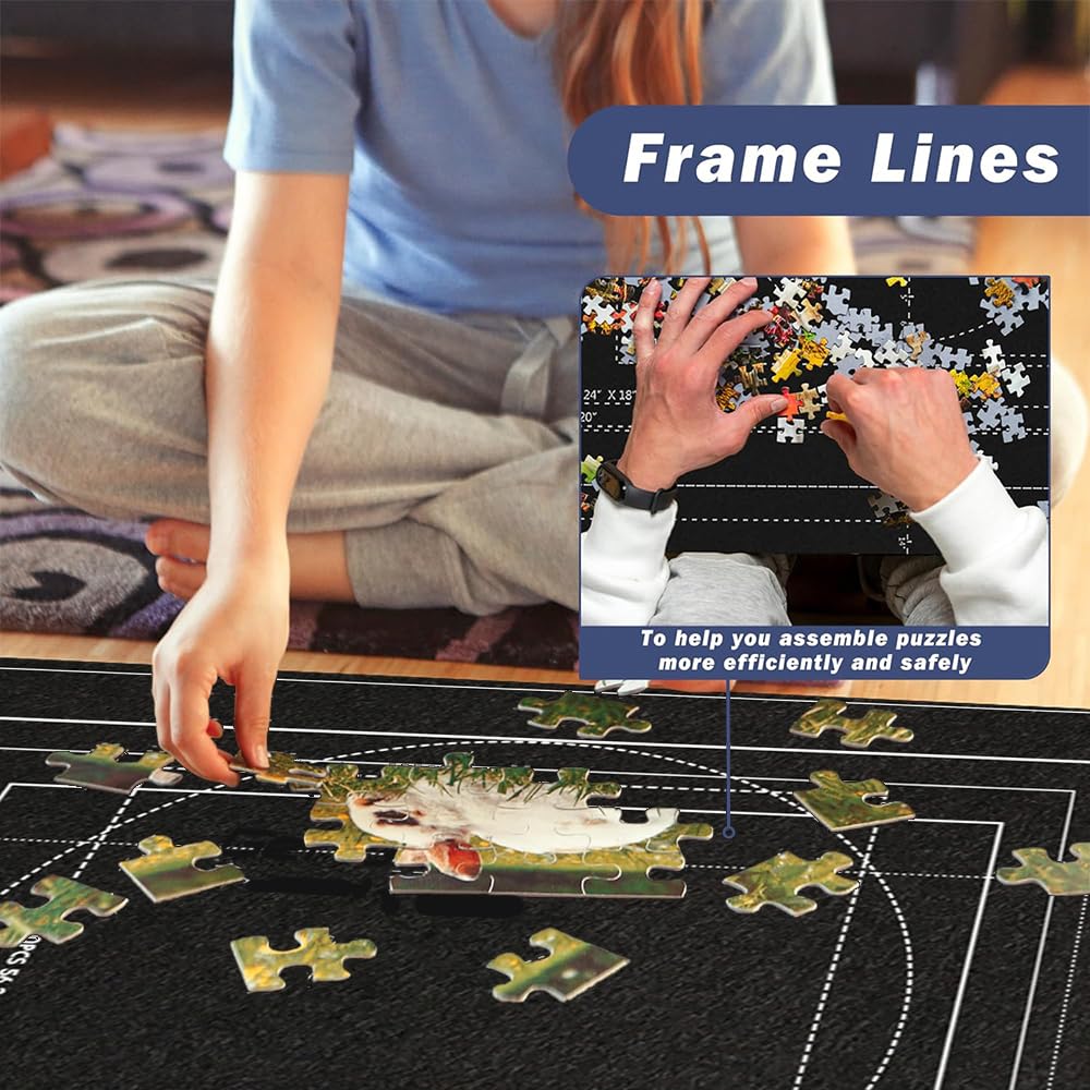 Tapete Puzzle 2000 Piezas,Tapiz Puzzle Enrollable,80 * 120CM para 1000 1500 2000 Piezas,con 4 Clasificadores