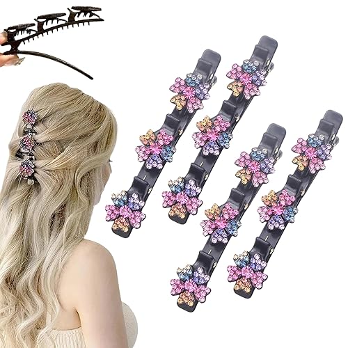 Miniatura 30 de Pinzas de pelo trenzadas con piedras de cristal brillante para mujeres y niñas, 2025 nuevas pinzas de pelo con strass, bandas de pelo fácilmente Con