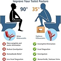 Vista 8 de KingPavonini Taburete de inodoro de bambú en cuclillas, alturas ajustables de 7 pulgadas y 9 pulgadas, taburete plegable para caca para adultos