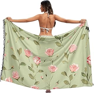 Traje de baño para mujer, diseño de rosas vintage, color rosa, 114 x 178 cm