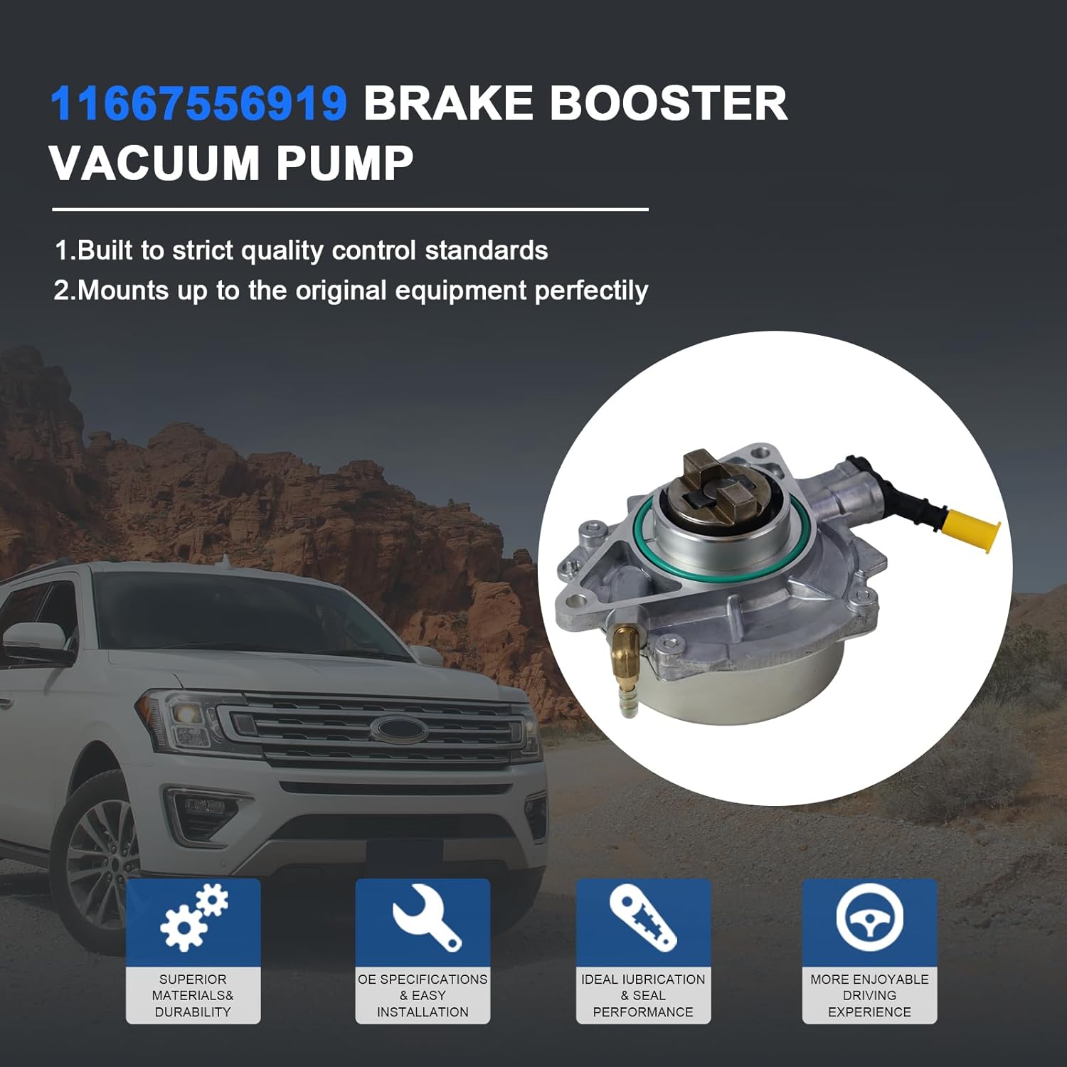 MUNIK 11667556919 Brake Booster Vacuum Pump for Mini 2007 2008 2009 2010 2011 2012 2013 2014 R55 R56 R57 1.6T Cooper S Replace# WG1014537 WG1025737 WG1495421 371130127 V208132