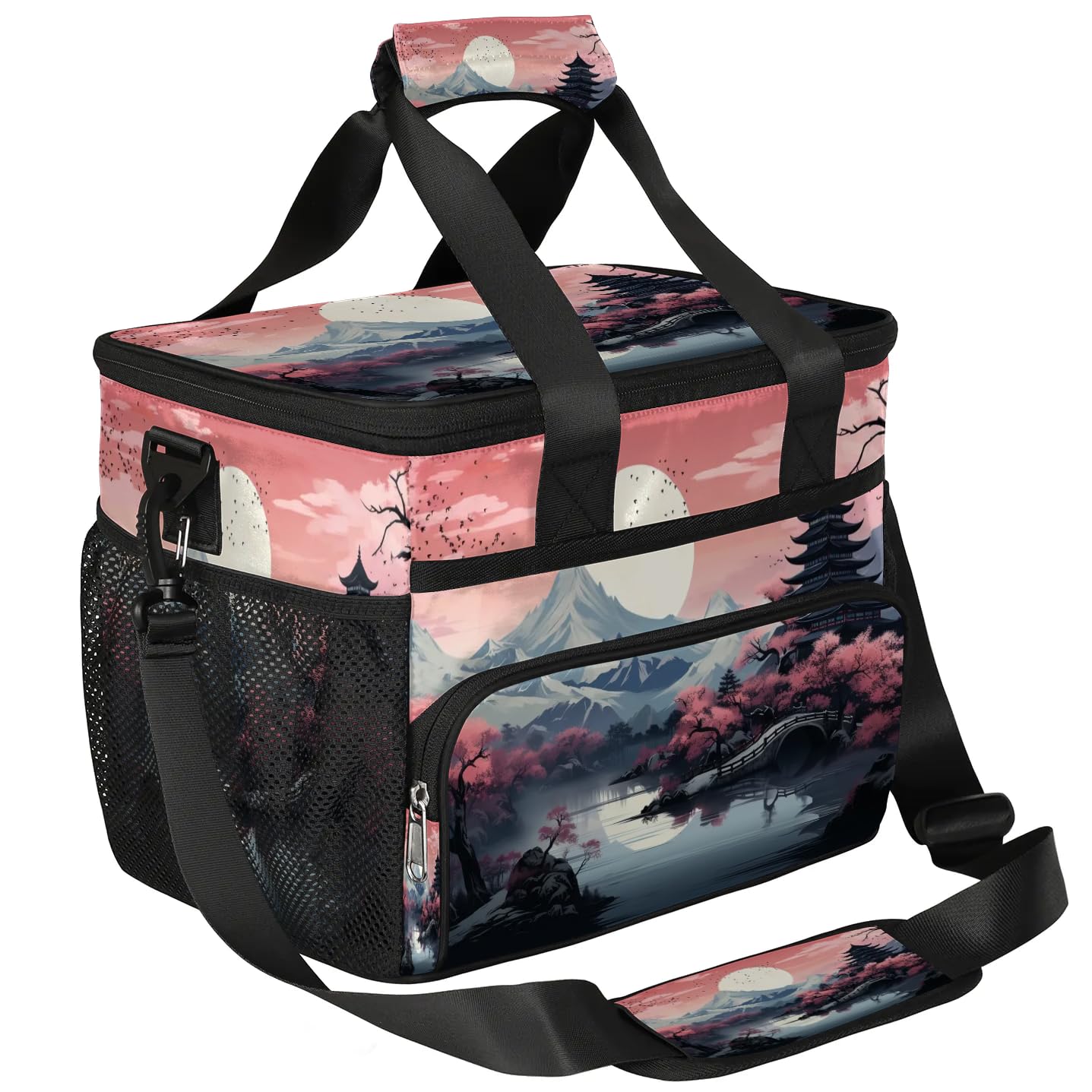 Lunch Box for Men Heavy Duty Insulated Lunch Bag for Women Mountain Lake Flower Lunchbox for Adults Lunch