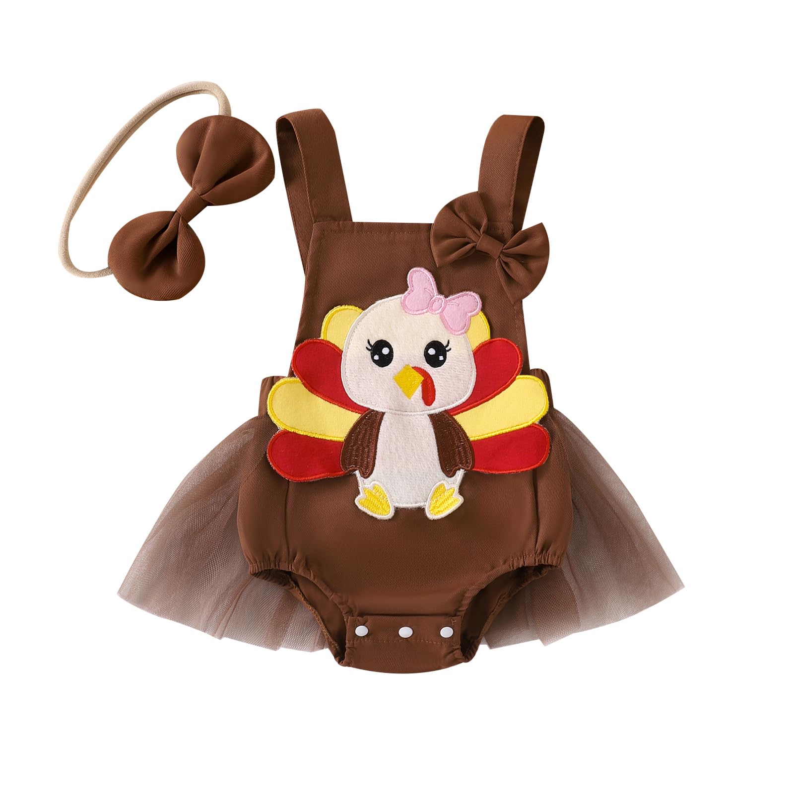 Baby Girl Thanksgiving Outfit Pumpkin Turkey Costumes Sleeveless