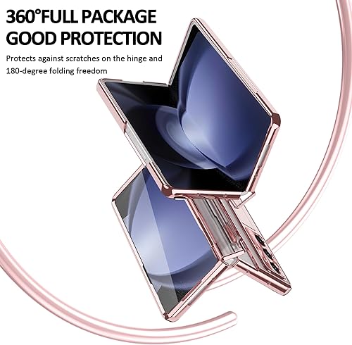 Vista 20 de Funda diseñada para Samsung Galaxy Z Fold 5 con soporte para S Pen y S Pen, soporte portátil y protector de pantalla frontal transparente Fold 5