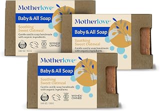 Motherlove Baby & All Soap (3 pack) Gentle Castile Soap Made with Organic Ingredients - Soothing Sweet Oatmeal