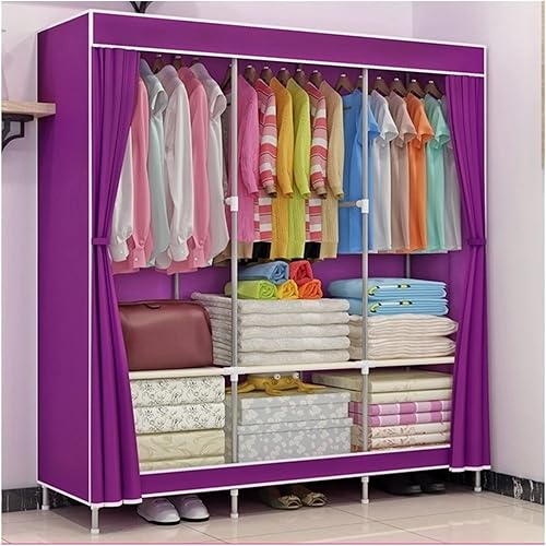 FANJIANI - Armario plegable con estante para colgar, organizador de almacenamiento de tela no tejida, organizador de almacenamiento portátil para