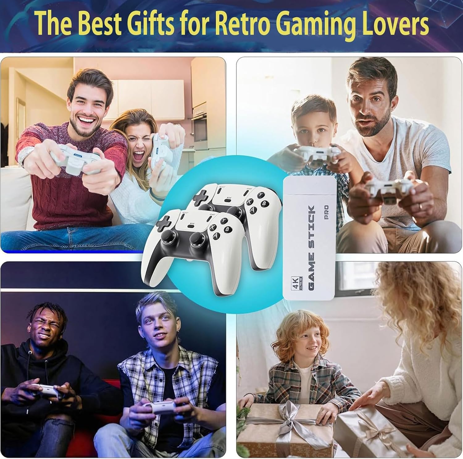 Retro Konsole mit über 20.000 Spielen – HDMI Retro Spielekonsole für TV – Plug & Play mit 2 komfortablen Controllern – Geschenkidee für Familie & Freunde (Weiß)