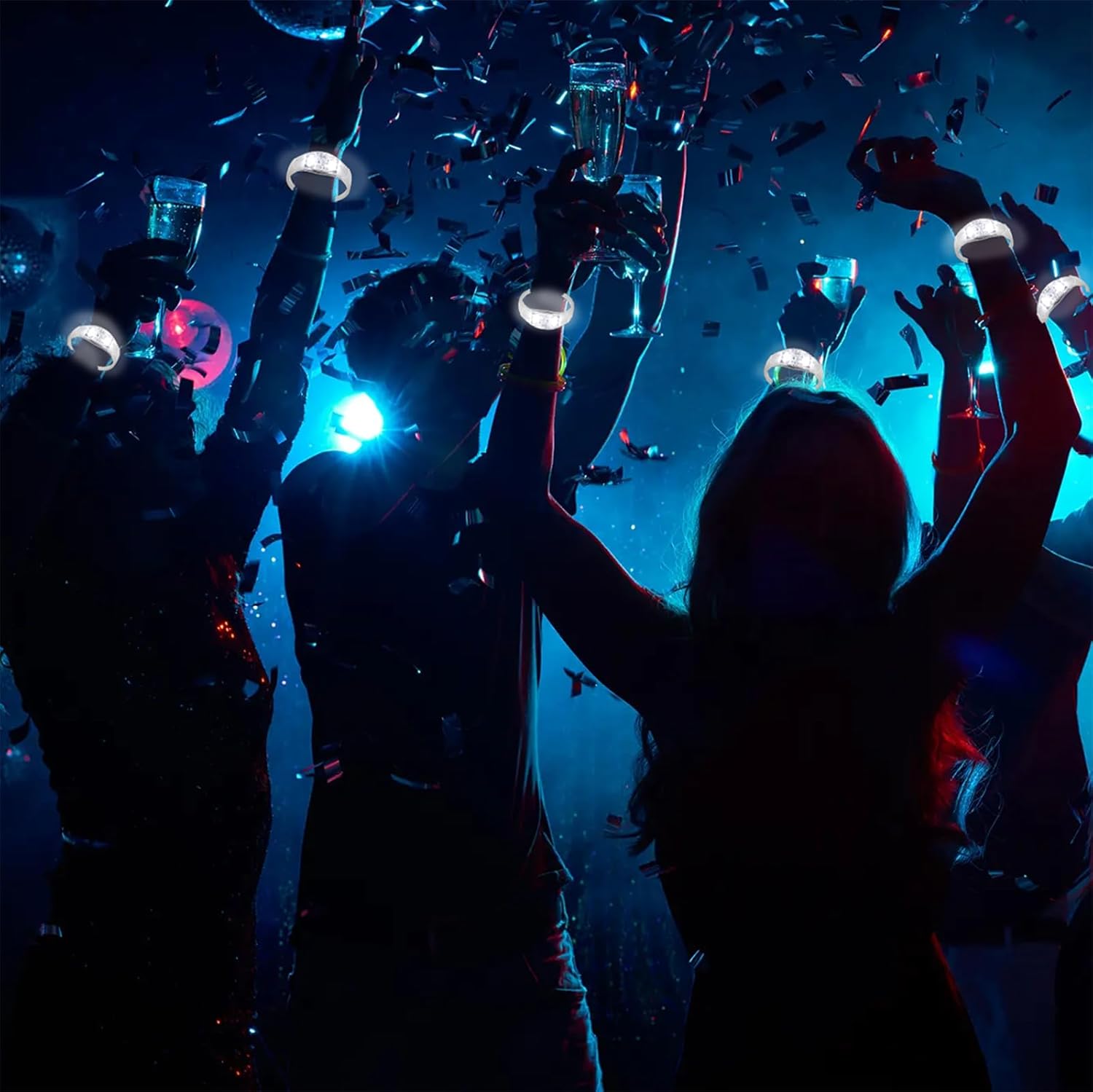 24 Pcs LED Glow Bracelets Sound Activated Bracelet Glow Bracelets with Flashing LED Strobe for Wedding,Carnival,Concerts , Night Events, Rave, Game Prizes, Birthday Party Favor (white)