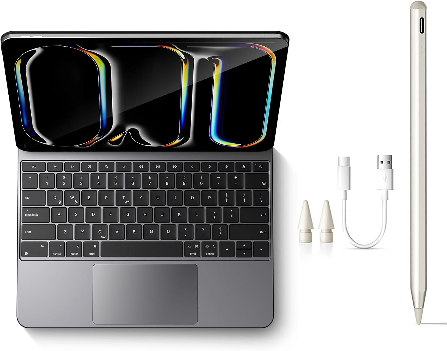 edaiser Stylus Pen + Magic Aluminum Alloy Keyboard Case for iPad Pro 13-inch M4