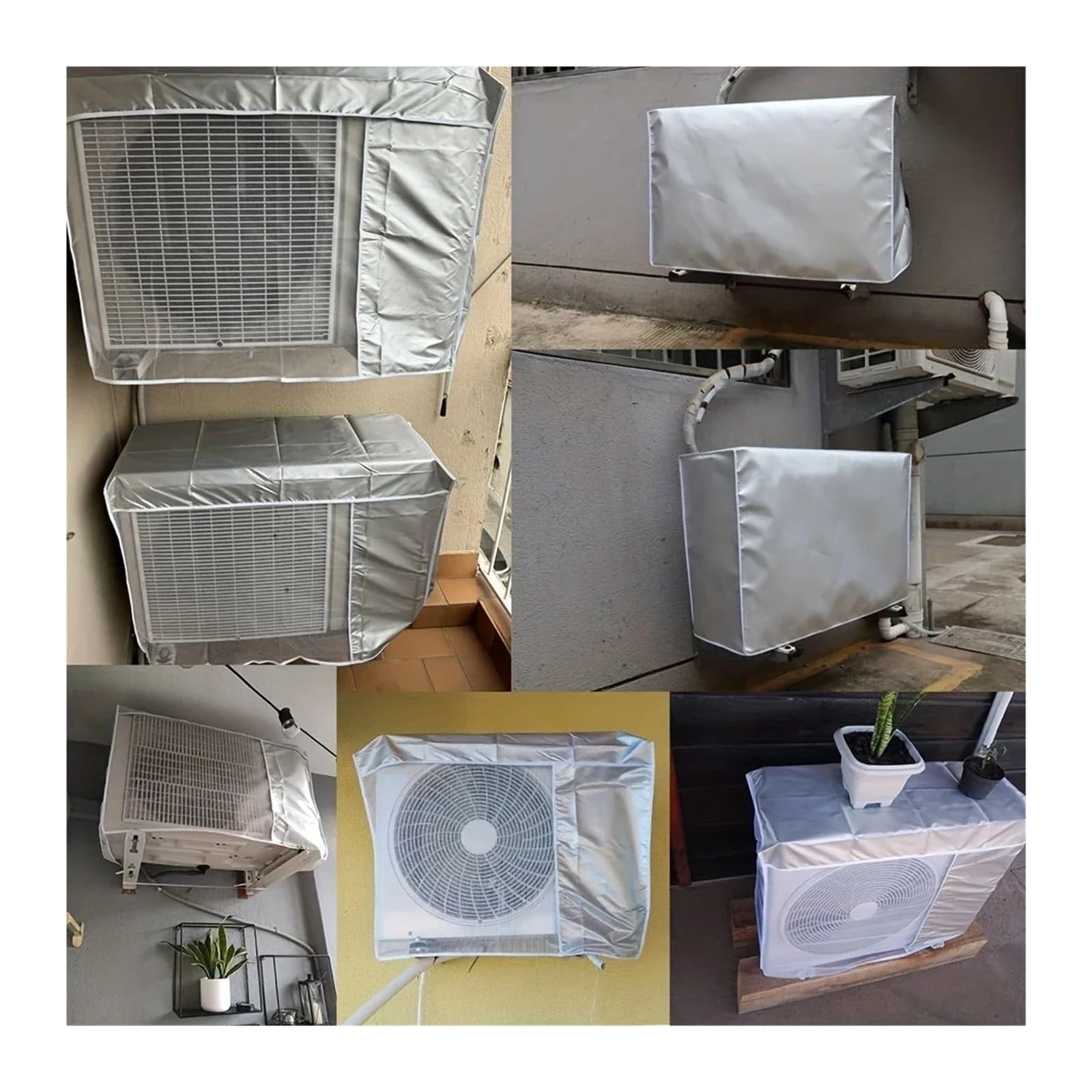 1 Stück Außenklimaanlage Außengerät Staubschutz Schutzhülle Wasserdichter Sonnenschutz(5A92x35x69cm)