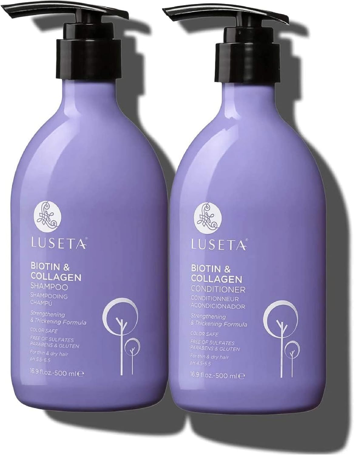 Luseta Biotin Biotin & Collagen Shampoo & Conditioner Set,2×16.9oz