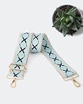 Purse Strap Women's Crossbody Handbags - Purse Straps Replacement Crossbody for Purse, Jacquard Weave Shoulder Strap for Guitar Purse, Camera Bag Purse, Tote Bag, Gift for Her, Blue