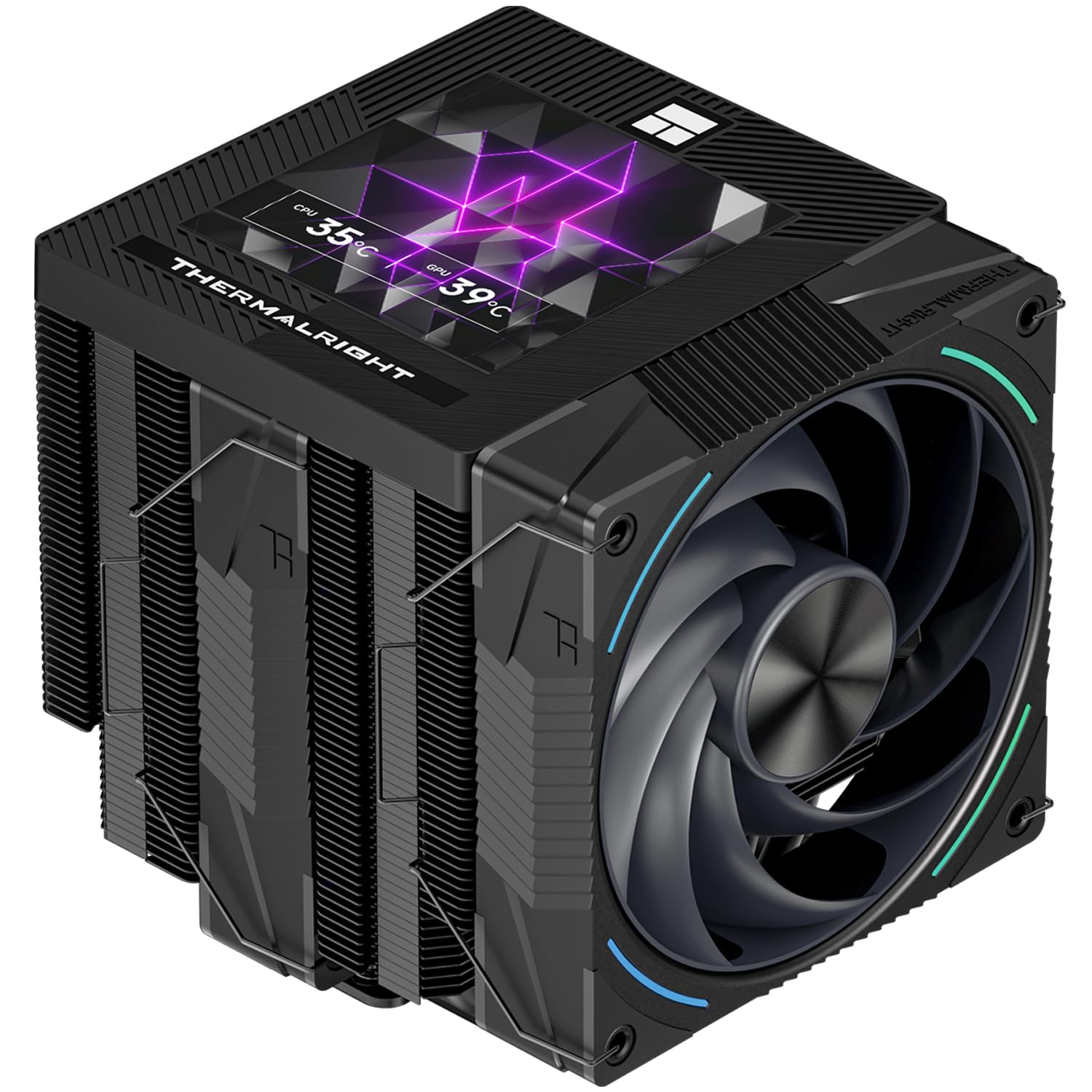 Thermalright Phantom Spirit 120 Vision EVO CPU Cooler, PC Heatsink Cooler 7 Heat Pipes, 3.95’’ Magnetic Display Screen with 480x480 Resolution,for AM4/AM5 and Intel LGA1700/1851/115x