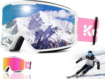 Ski Goggles NEW - Frameless, Interchangeable Lens 100% UV400 Protection Snow Goggles for Men & Women