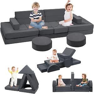 Edbuosy 22-Piece Modular Kids Play Couch - Foam Sofa for Playroom, Bedroom, Living Room