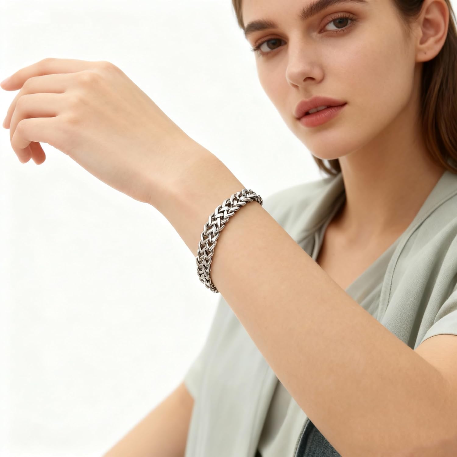 CaptainSteeL Cuban Link Chain Bracelet for Men- 316L Stainless Steel 9/10MM Width Fashion Pattern Snap Button Hip Hop Jewelry,Two Style Cuban Bracelets 18K Gold Plated/Stainless Steel with Gift Box - Image 3