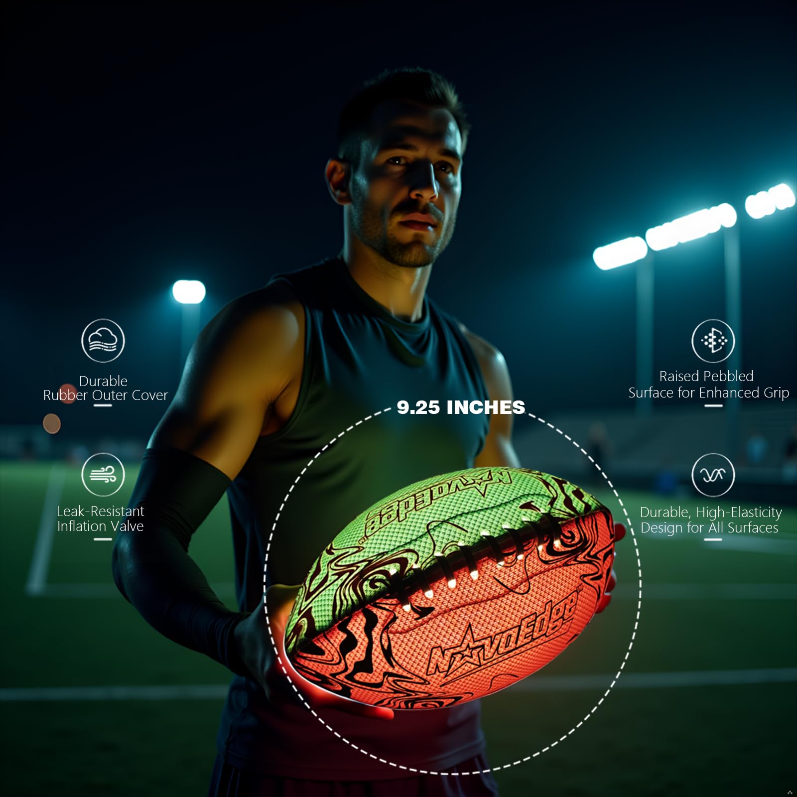 Fútbol LED - Fútbol que brilla en la oscuridad - Agarre fuerte