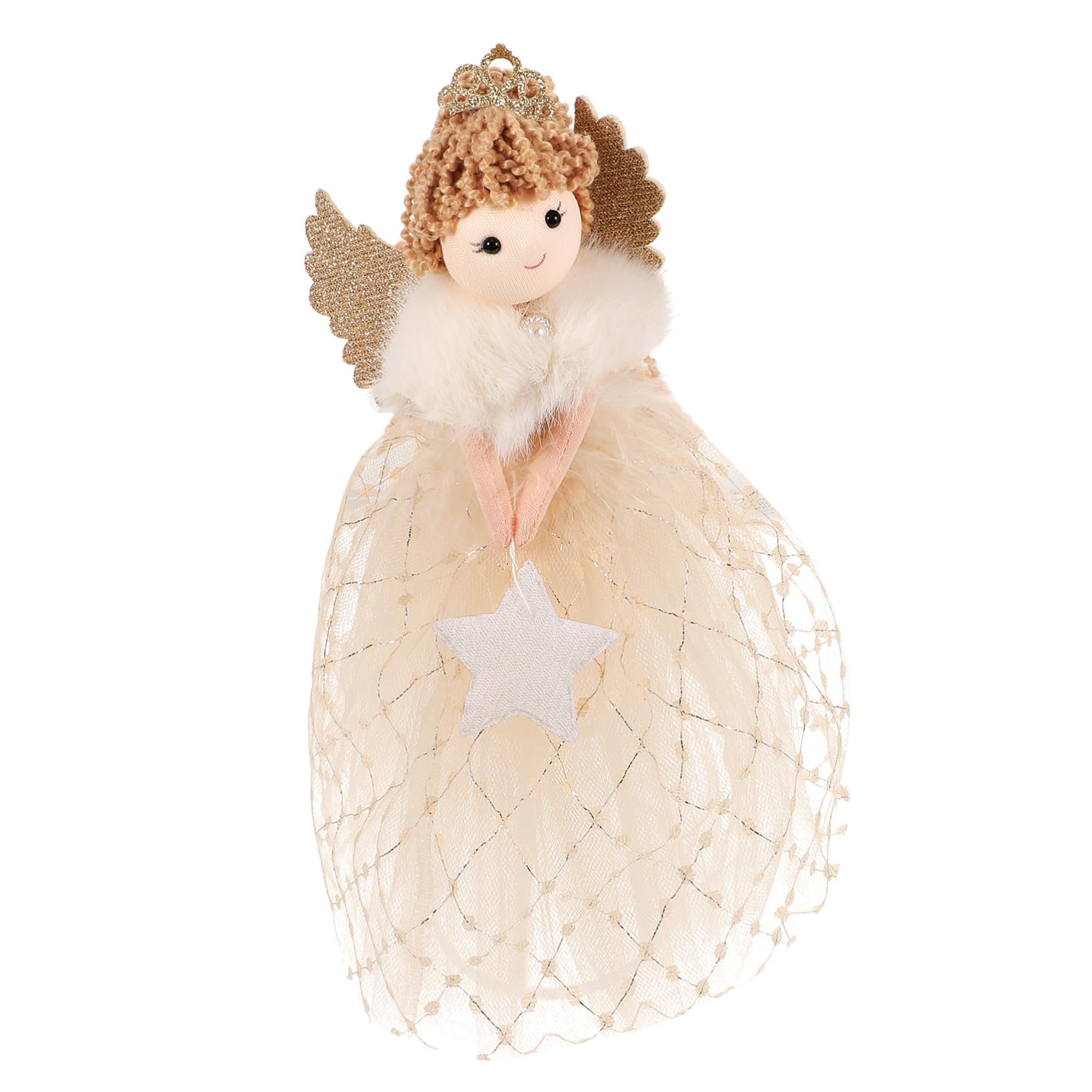 Ángel Decorativo para Árbol Navidad Colgante Dorado Adorno Festivo para Decoración Navideña Topper Árbol con Diseño Angelical para Fiestas y Hogar
