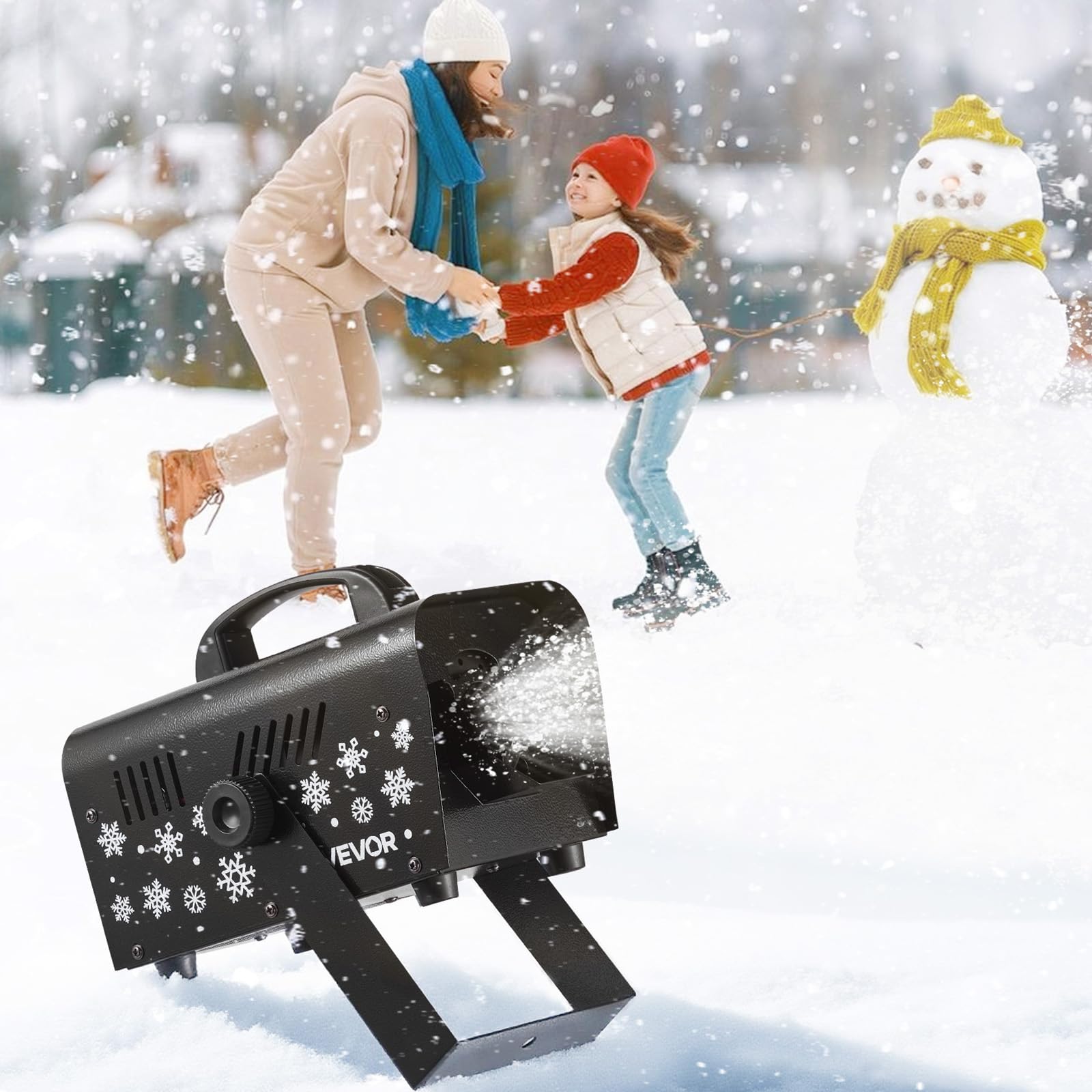 VEVOR Machine à Neige 1500 W, Machine à Flocons de Neige Artificielle Portative Suspendue, avec Télécommande sans Fil, Réservoir 5 L, pour Fêtes de Noël, Effet de Scène, Décoration Extérieur Intérieur