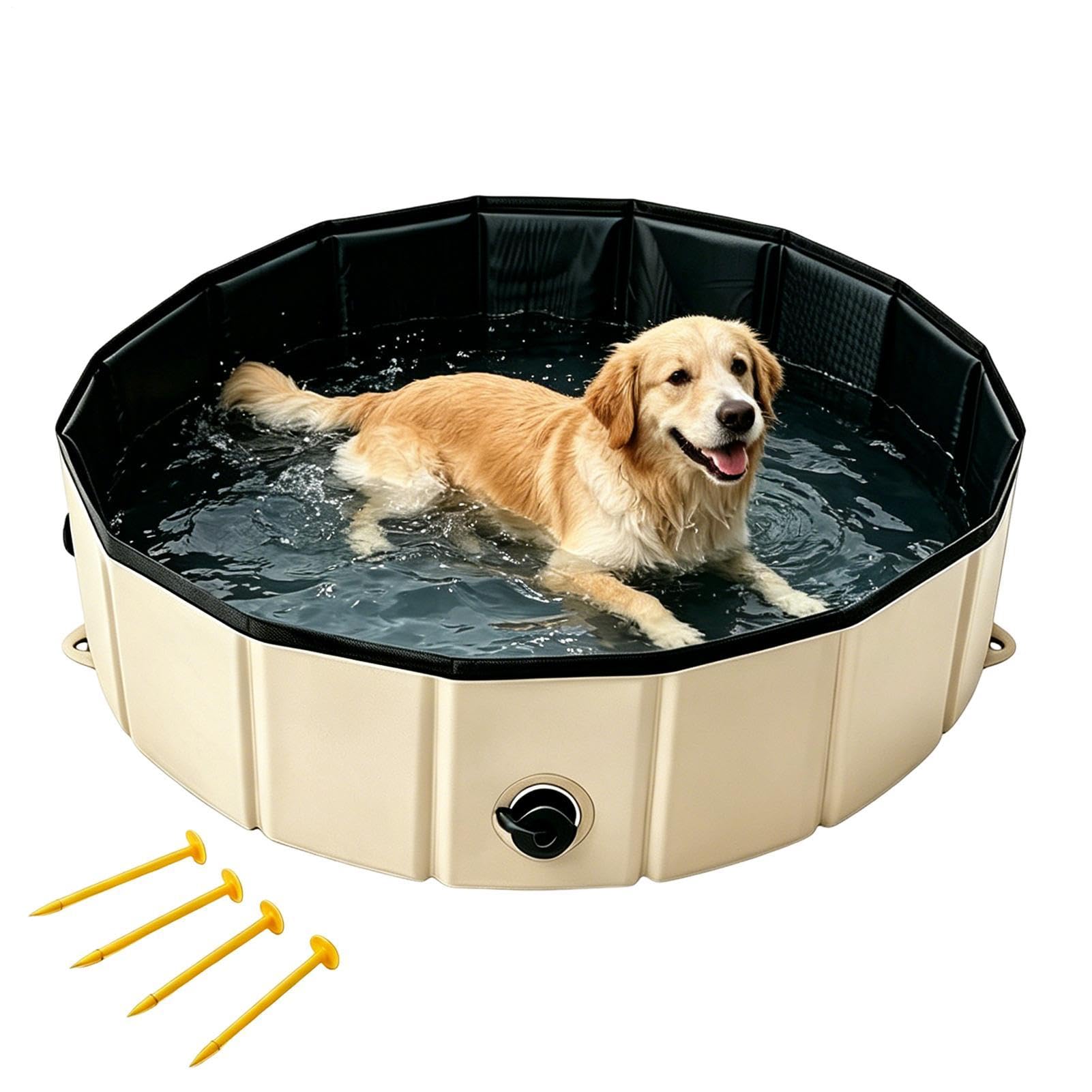 Piscine pour chien extérieur grand modèle pliable bassin chat pour cour et balcon