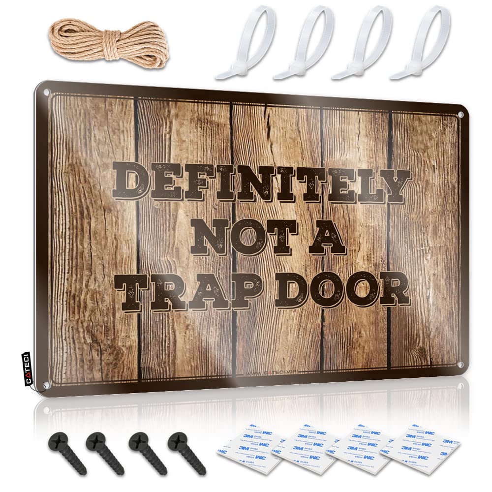 Mwfkkaddb One Color Funny Saying Tin Signs Definitely Not A Trap Door Sign Beer Tin Signs Vintage Sets Metal Tin Sign Retro(30X40cm)