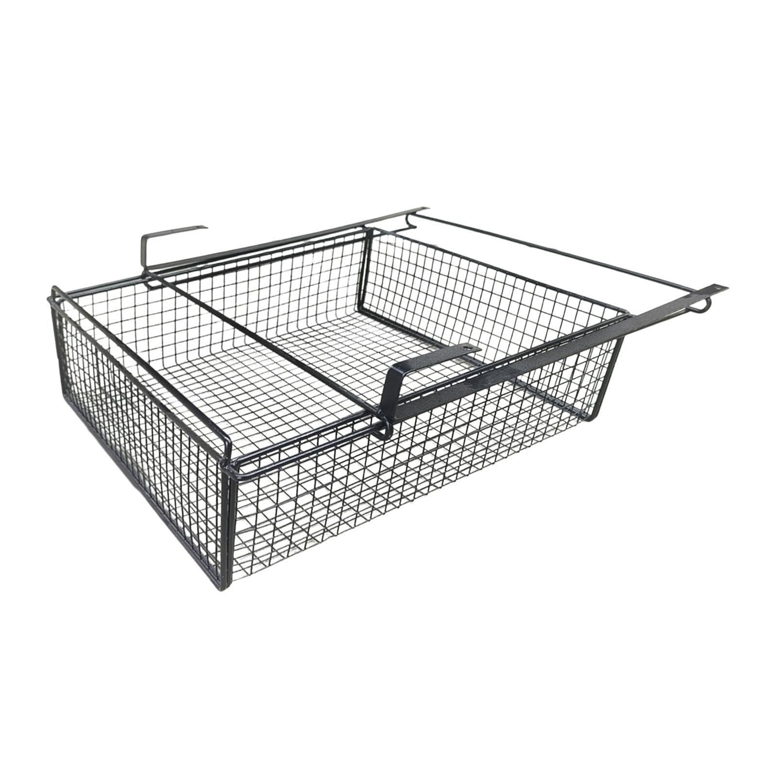 YIXANNX Sliding Under Shelf Storage Organizer Iron Basket Bin Efficient Space Organization For Closet Needs Bags Sliding Under Shelf Storage Organizer For, black, M