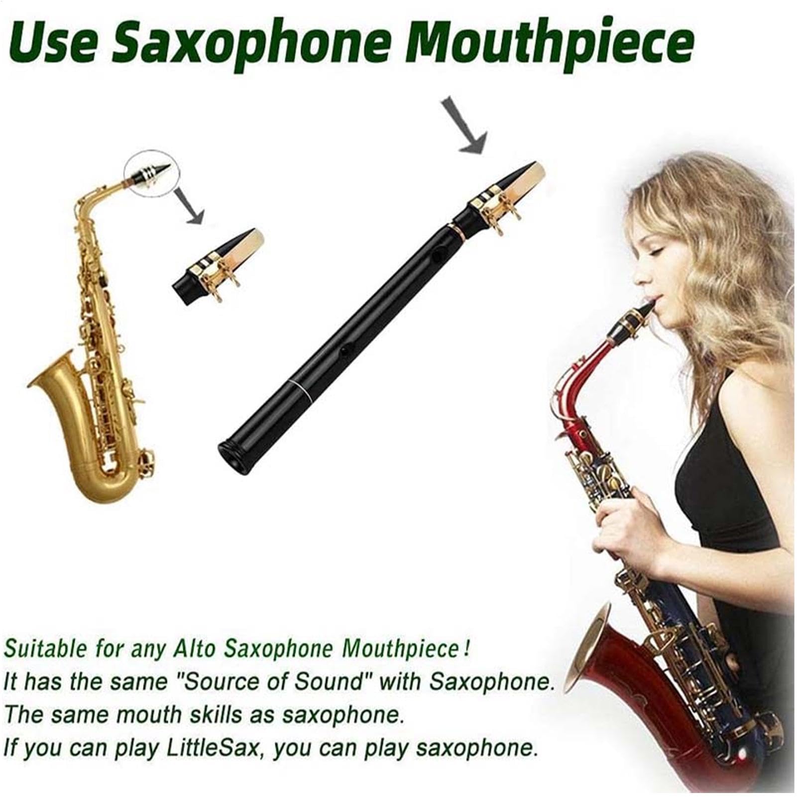 Saxofón de bolsillo de viaje, saxofón de bolsillo Saxofón de llave C de 8 | Herramienta de práctica para músicos y principiantes, instrumento de viento de madera con cañas y bolsas de transpor