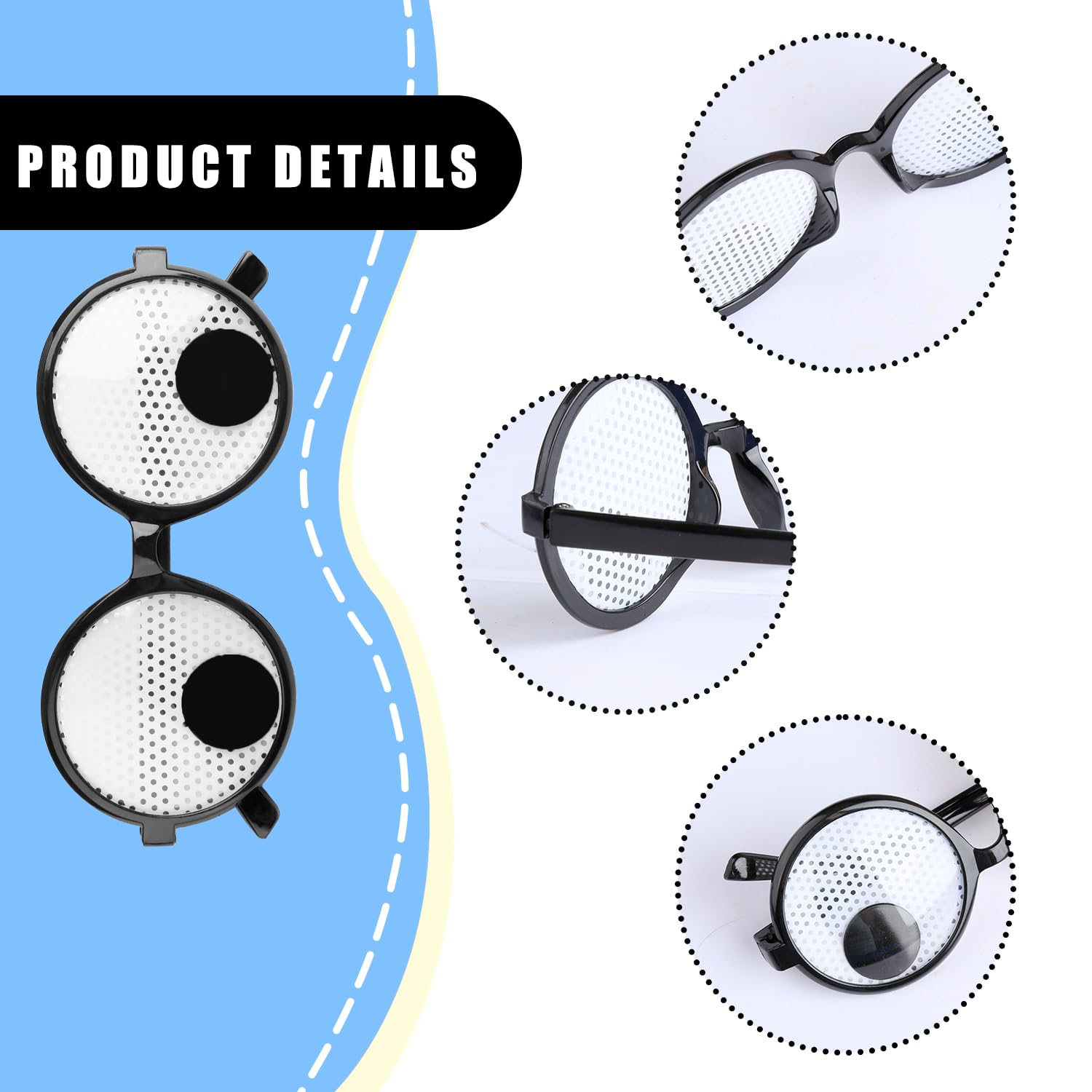 Bojueshaw 3PCS Rotating Eyeball Glasses - Image 3