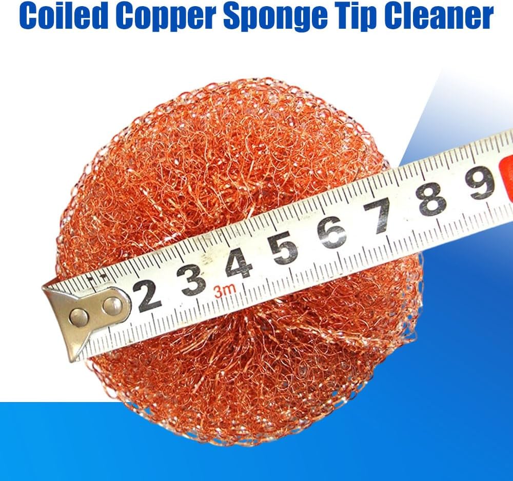 Nixalith Copper Solder Tip Cleaner, Wire Cleaner Sponge Ball, Coiled Sponge Tip Cleaner,Dia. 80mm,Thickness 20mm - (4PCS)