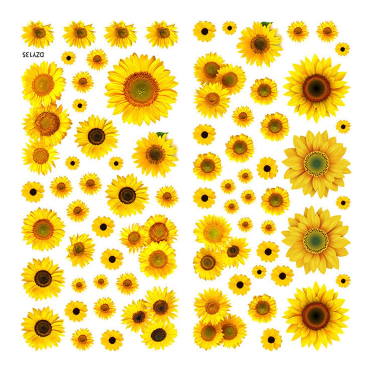 Toddmomy Sunflower Wall Stickers PVC Sunflower Wall Decals Tool-Free Installation Leaves No Marks