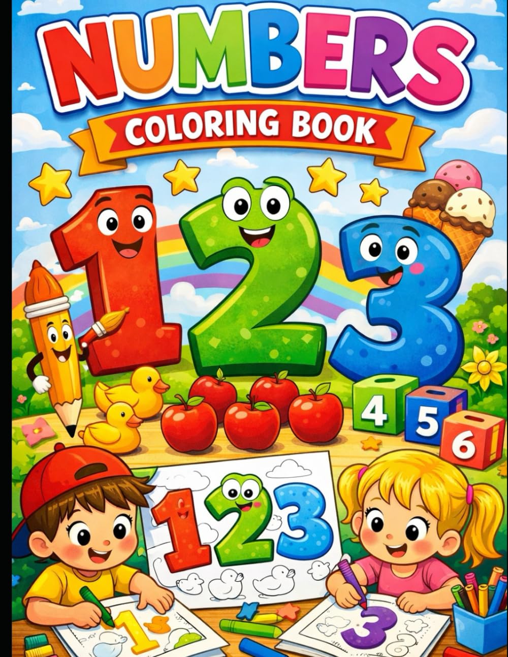Numbers Colouring Book: Fun and Easy Numbers 1–20 Colouring Book (Alphabets : Learn with Fun)