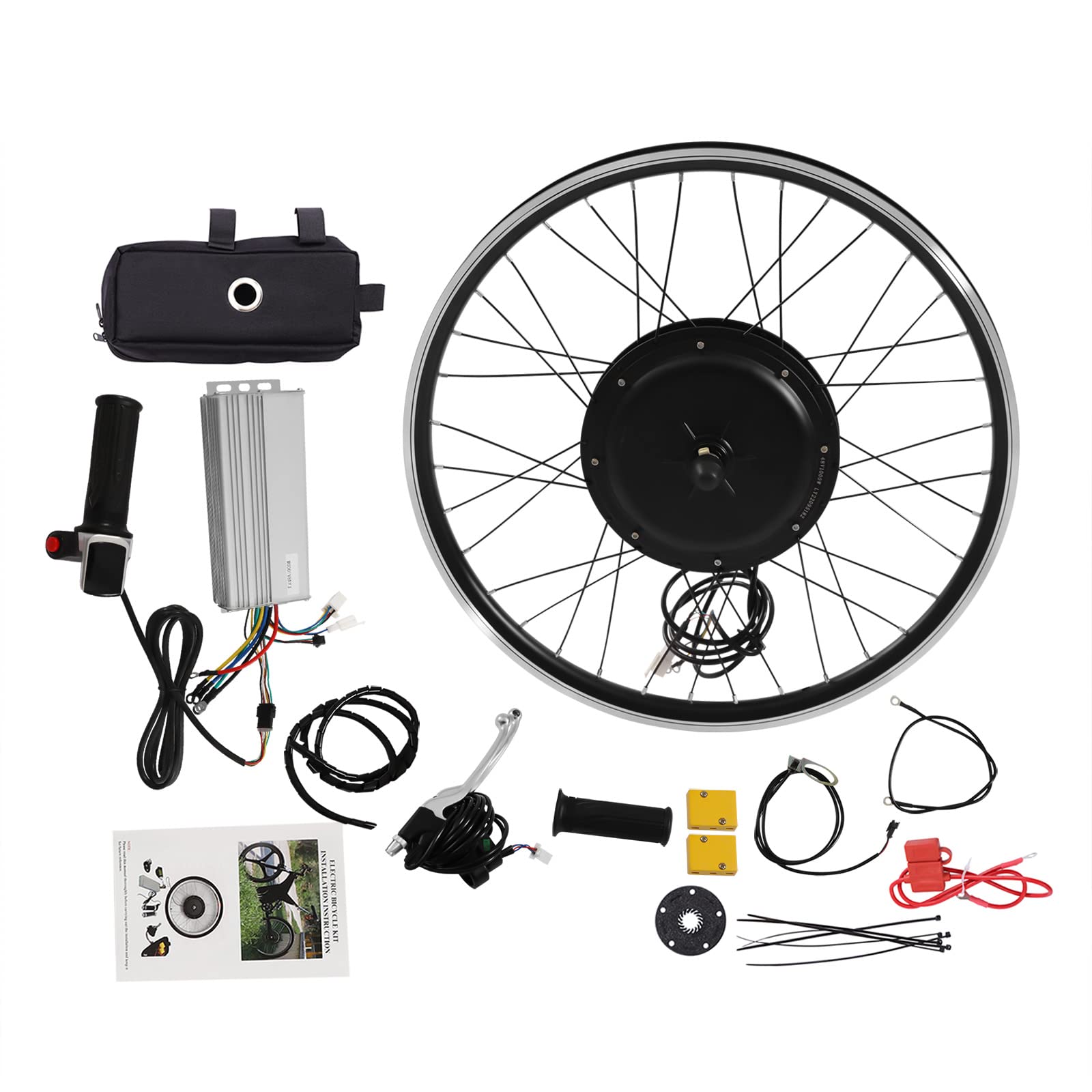 26 Zoll 48V 1000W E-Bike Vorderrad Umbausatz Motor Conversion Kit(außer Batterie) ohne Reifen