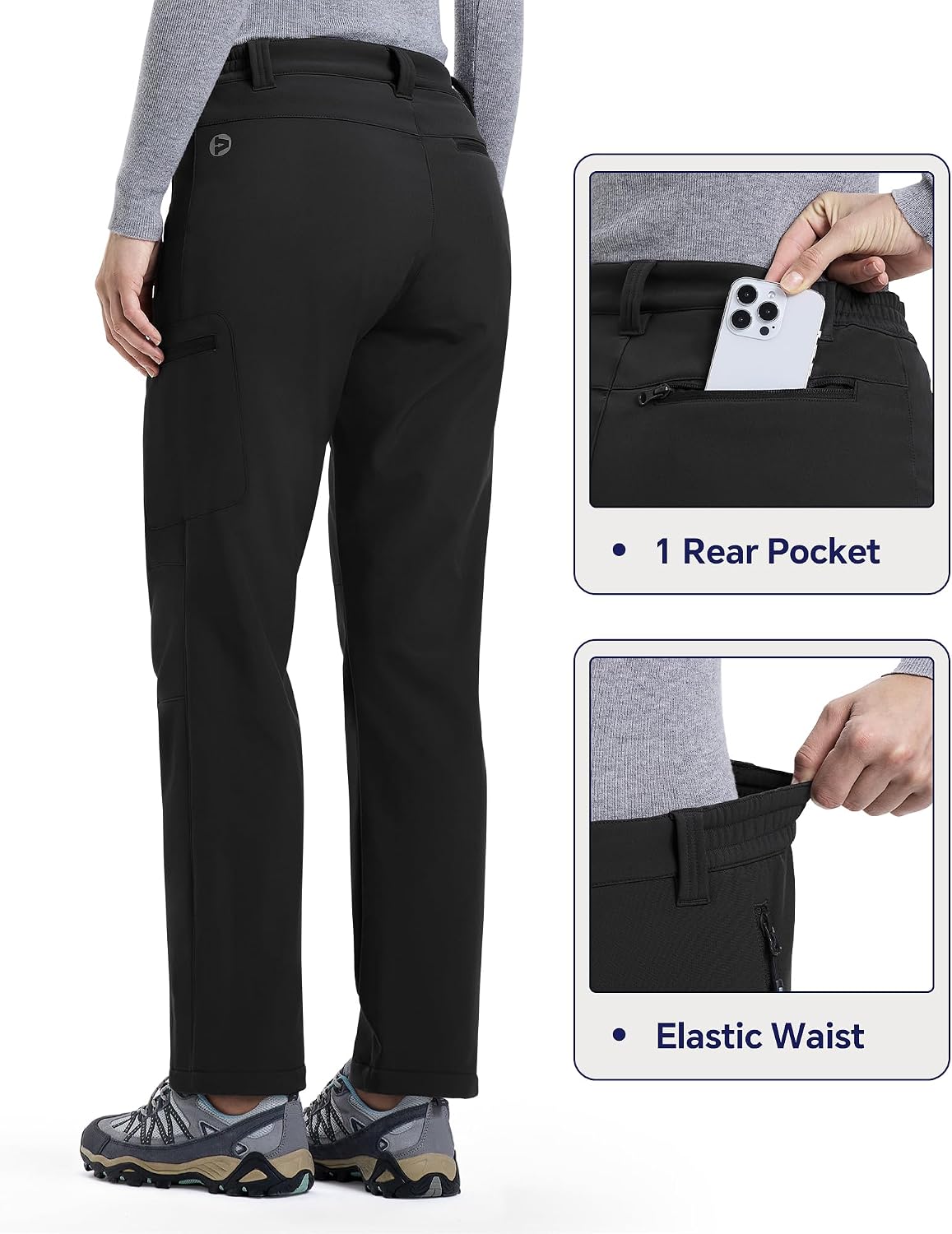 Outdoor Ventures Snow Pants Womens Ski Fleece Lined Winter Hiking Snowboard