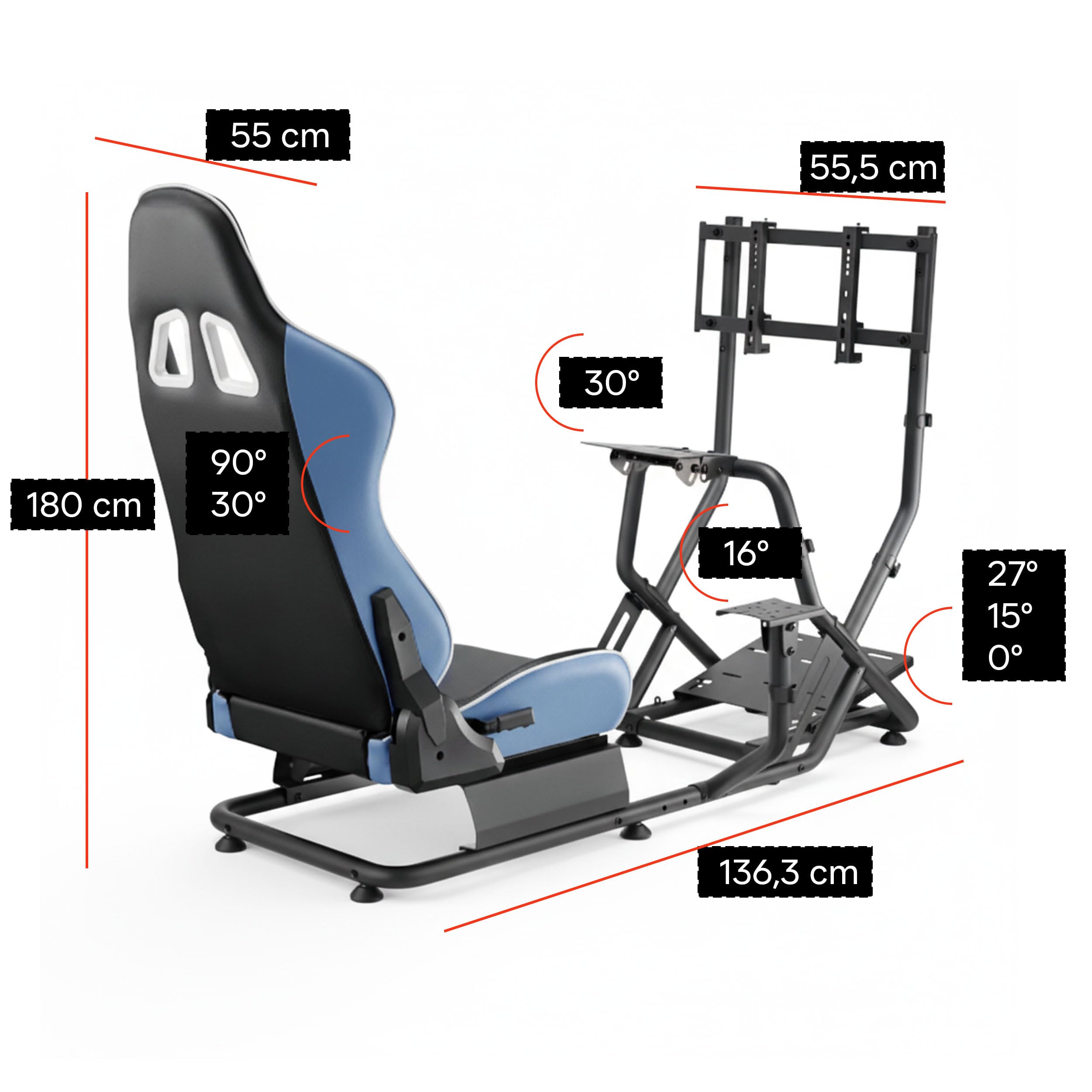 VDD Simulateur chaise de course - entièrement réglable