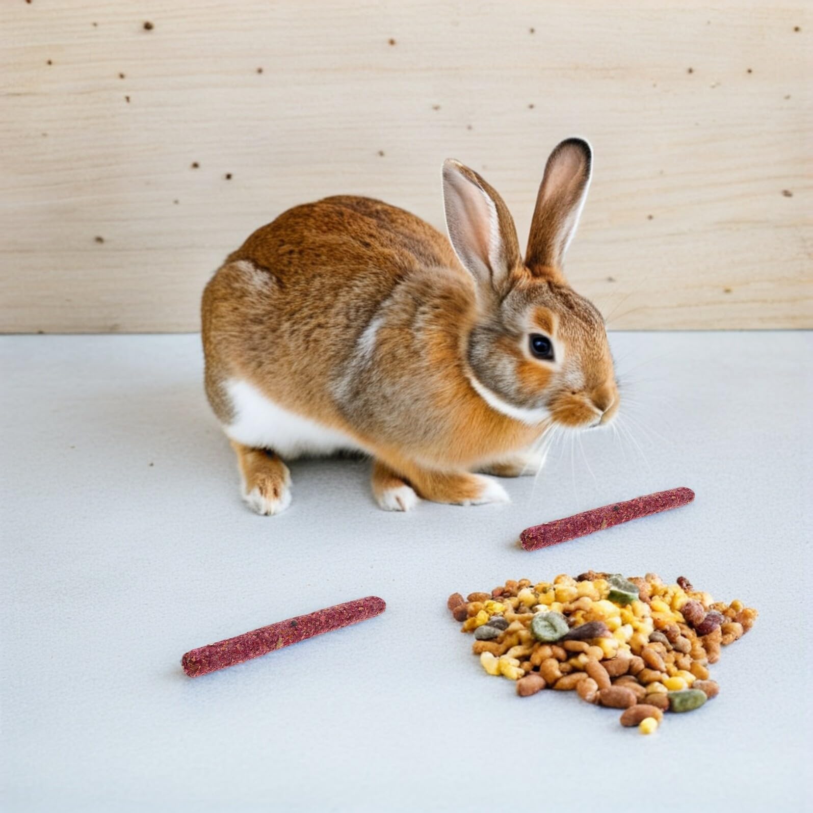 Bâtonnets à Mâcher pour Lapins et Petits Animaux – Friandises Dentition Naturelles en Foin de Luzerne et Pétales de Rose – 500 G – Jouets à Mordiller pour Chinchillas Cobayes et