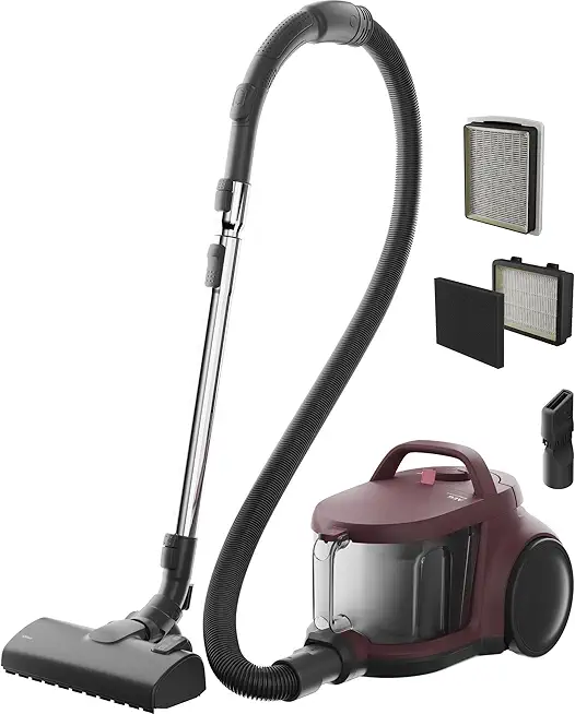 AEG CLEAN 5000 Staubsauger Beutellos, Bodenstaubsauger für alle Bodenbeläge, Zubehör, 1000 Watt, 9m Aktionsradius, 2l Staubbehälter, 60% Recyclingmaterial, Waschbarer HEPA-Filter, Dunkelrot, AL51C1DRF