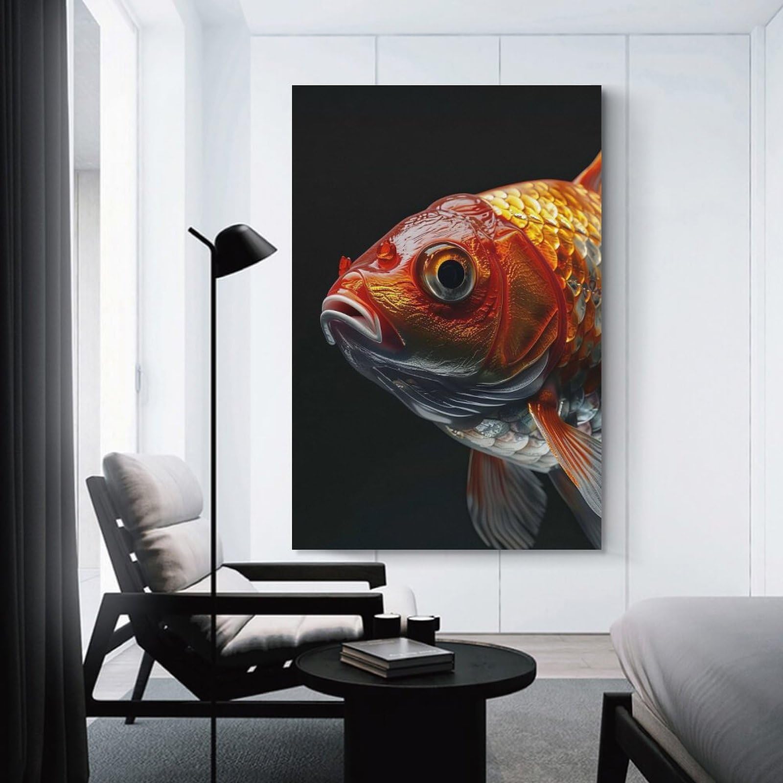 Junmoney Goldfish Home Decor Wall Art, 24x36inch(60x90cm), for Home, Office, Studio Or Guest Room, An Adaptable Decor Piece for Home Use