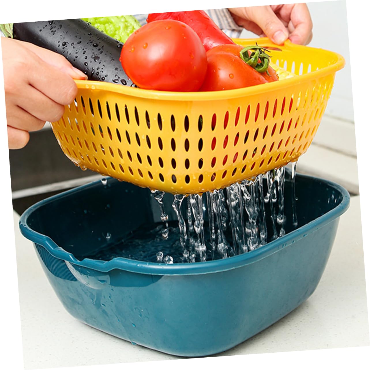 Cesta Escurridora De Cocina - Colador Para Frutas Y Verduras | LABRIMP | Fácil De Usar Y Guardar