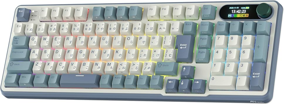 RK ROYAL KLUDGE S98JP Wireless Mechanical Keyboard with Smart Display & Knob, Japanese QWERTY Layout | 96%  RGB  BT/2.4G/USB-C     5 98