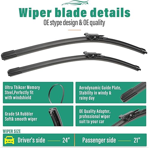 Miniatura 2 de Limpiaparabrisas para Chevrolet Traverse GMC Acadia Buick Enclave 2005-2010 PONTIAC G6 2008-2011 Buick Lucerne OE - Limpiaparabrisas de repuesto