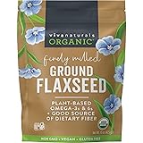 Viva Naturals Organic Ground Flaxseed, 15 oz (425 g) – Plant-Based Protein, Vegan Omega-3 & Fiber, Finely Milled Flax Seeds, Perfect for Smoothies & Baking 15 Ounce (Pack of 1)