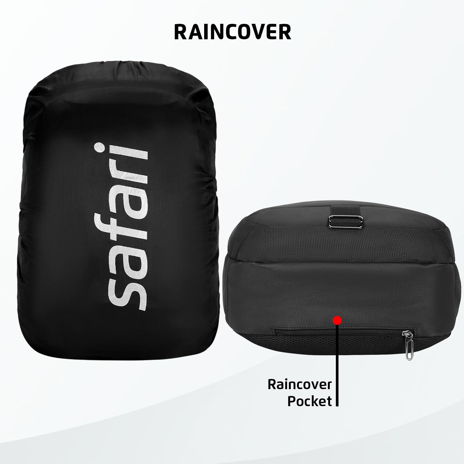 Safari Forge 34L Laptop Backpack, 3 compartments, Raincover, Antitheft pocket, Trolley Sleeve, Organizer, Bottle holder, Front pocket, College bag, school bag, Formal backpack 27