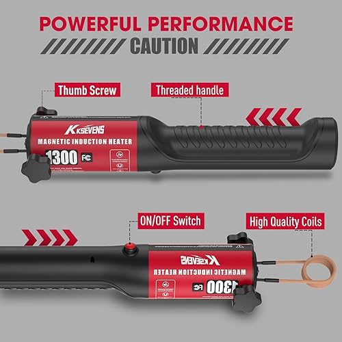 Miniatura 5 de Calentador de inducción de 1300 W 110 V, extracción de pernos, herramienta de calentador de inducción magnética de mano con 5 bobinas para